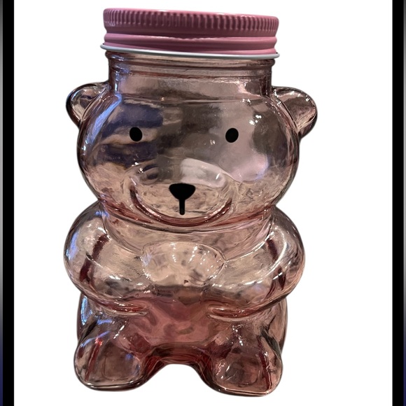 Pink Glass Bear Jar - Picture 2 of 5